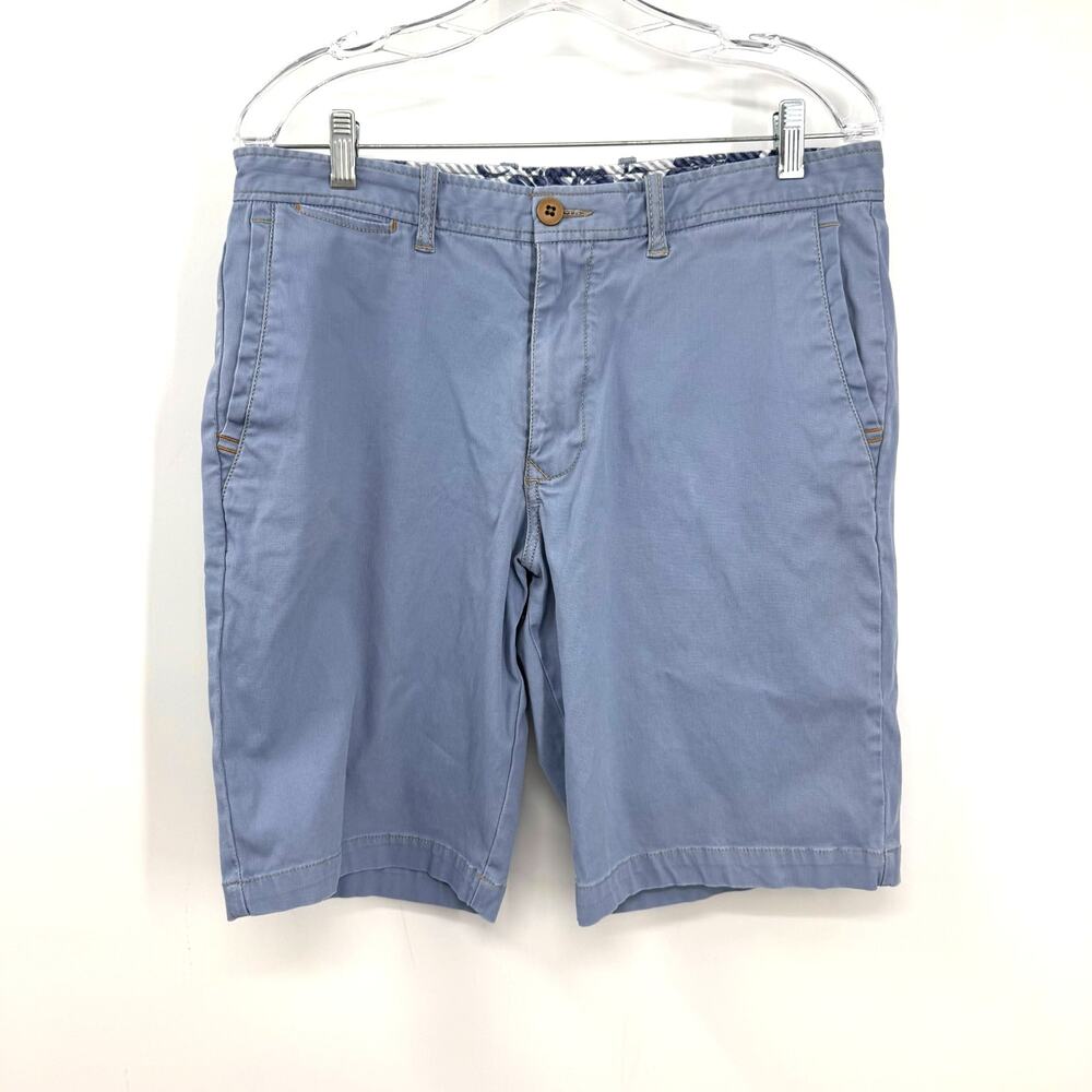 Tommy Bahama Chino Shorts Mens 33 Blue Cotton Blend Beach Preppy Coastal